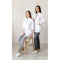 Жакет женский №149 (белый с серой отделкой)