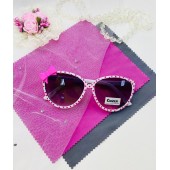 Детские солнцезащитные очки Casper К40 белые с розовым бантиком Детские солнцезащитные очки Casper К40 белые с розовым бантиком